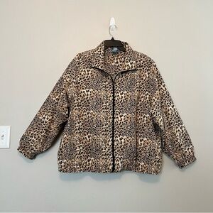 Napa‎ Valley Vintage Plus 1X Leopard Print Lightweight Jacket